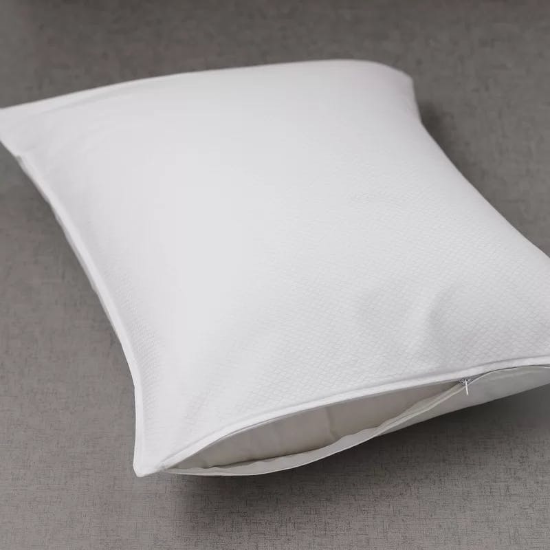 Cooling Cotton Pillow Protector with Zipper Closure - Standard Size