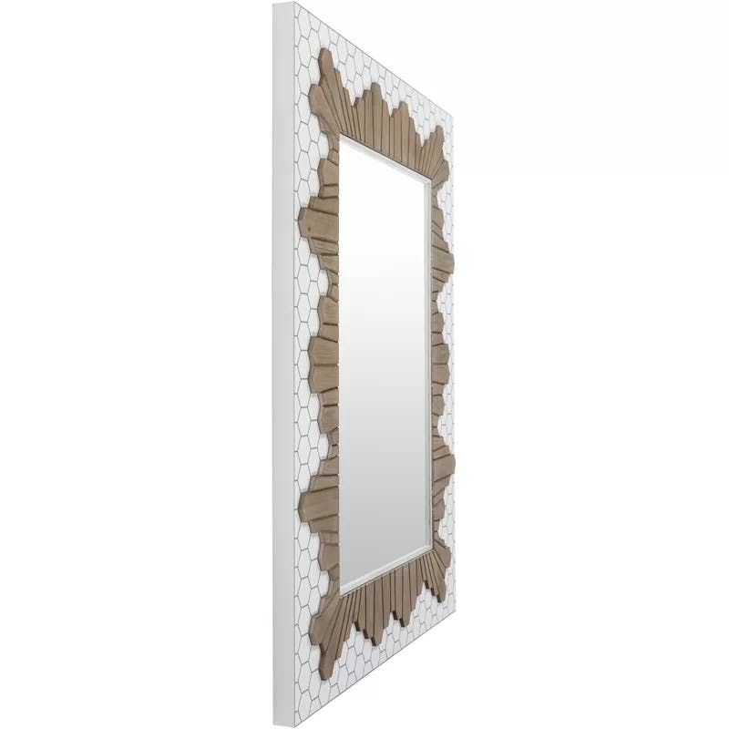 Gertha Full-Length Rectangular Wood Mirror with Silver Accents