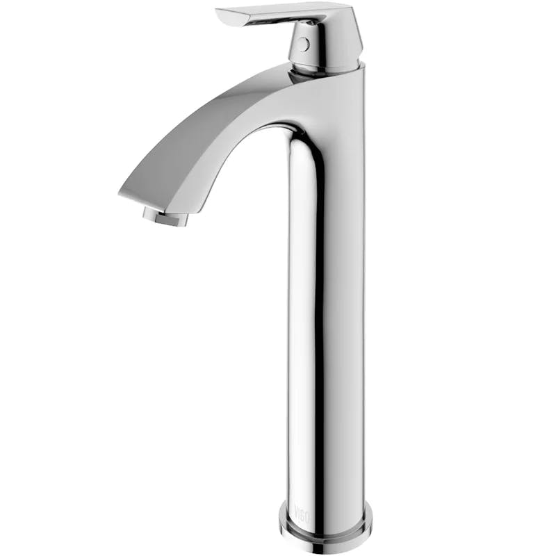 Linus 10 5/8" Black and Chrome Modern Vessel Sink Faucet