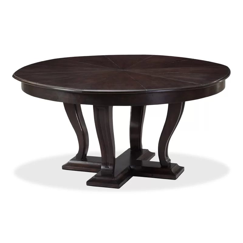 Metropolitan Black Oak Extendable Round Dining Table for Eight