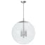 Elegant 4-Light Globe Pendant in Polished Nickel with Clear Glass Shade