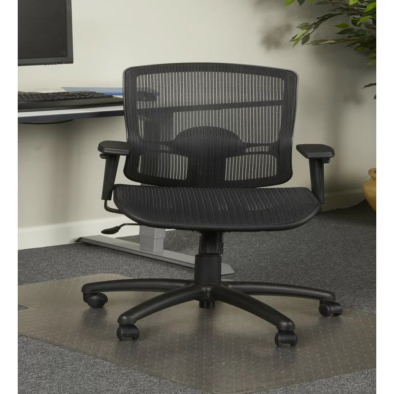 ErgoFlex Black Mesh Adjustable Executive Office Chair with Lumbar Support