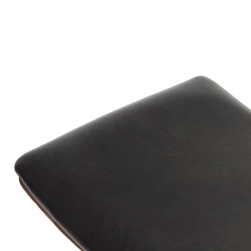 Ashland 26'' Ash Black Saddle Style Leather Counter Stool