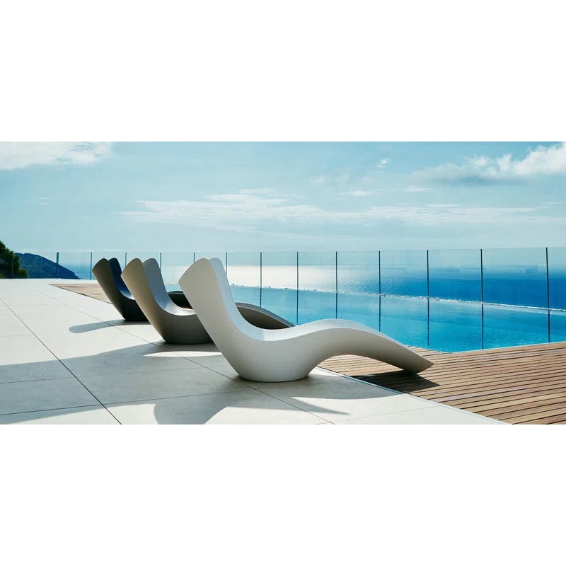 Swell Bronze 35.75'' Wave-Inspired Outdoor Chaise Lounge