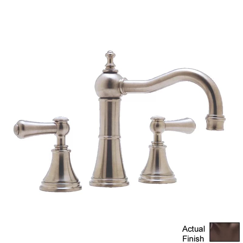 Elegant English Bronze Widespread Lavatory Faucet with Classic Lever Handles