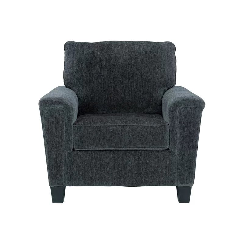 Contemporary Abinger 41" Gray Microfiber Accent Chair