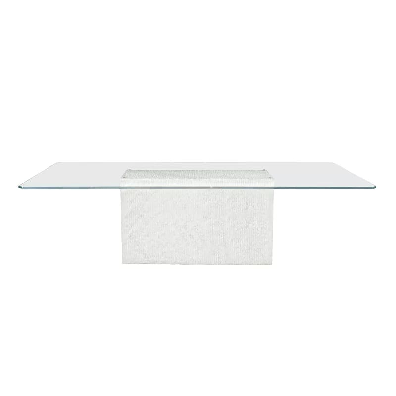 Octavia 50''x100'' Arctic White Marble Rectangular Dining Table