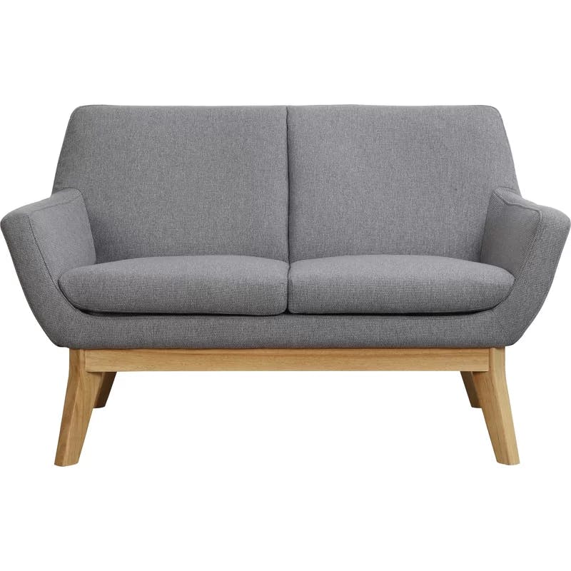 Elegant Gray 53'' Modern Loveseat with Pillow-Top Arms and Lumbar Support