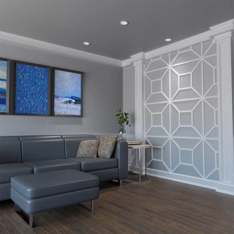 Marion 23'' Unfinished Smooth PVC Fretwork Wall Panel