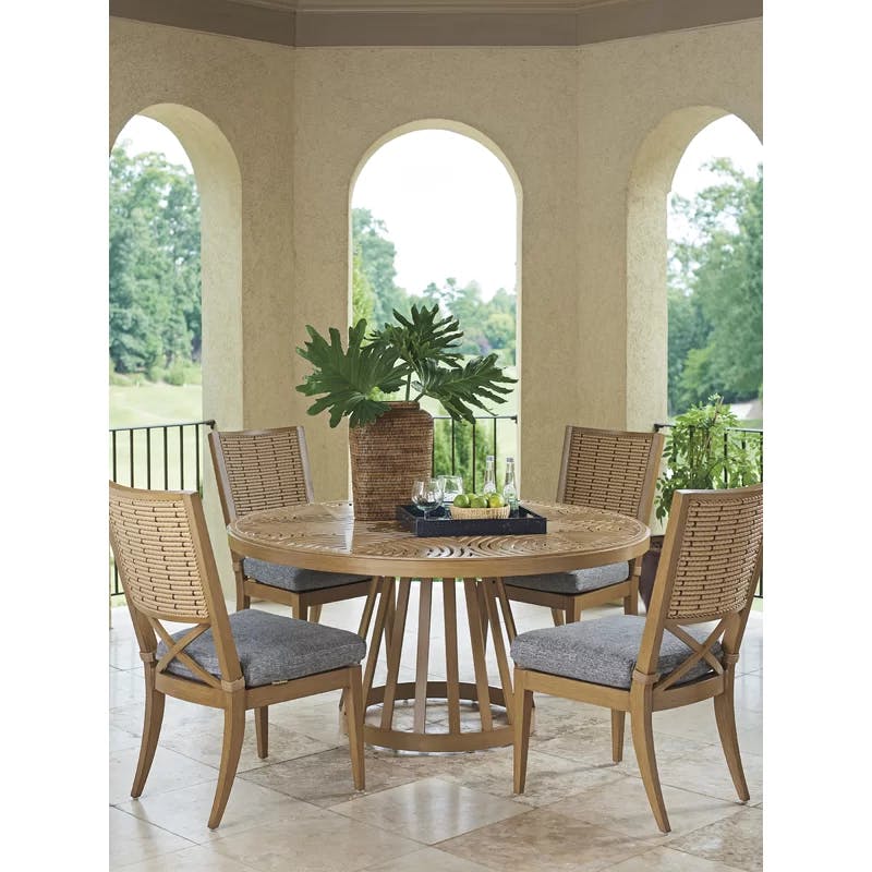 Los Altos Valley View 60" Brown Round Transitional Dining Table