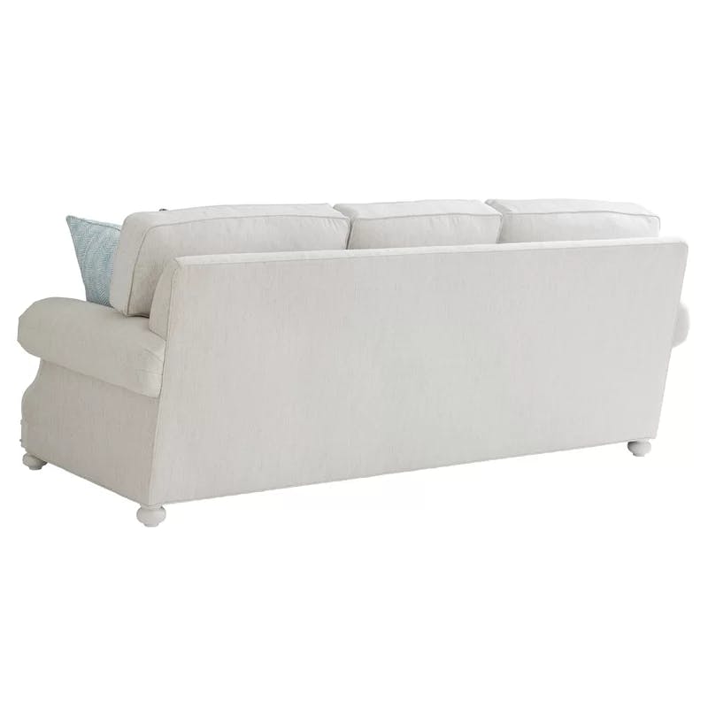 Caribbean Sands Shell White 93" Contemporary Sofa with Down Fill Cushions