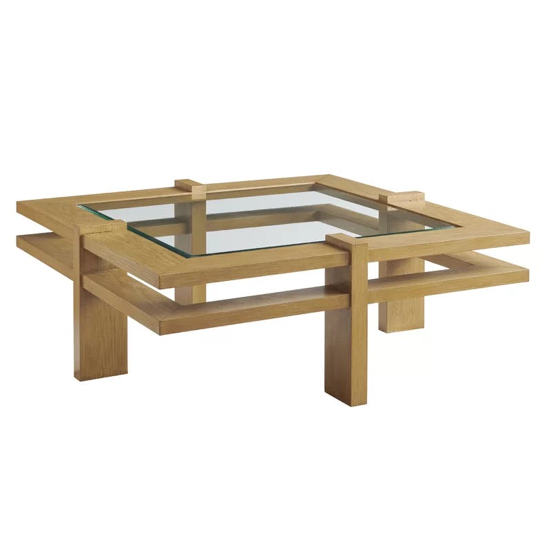 Los Altos Valley View 47'' Square Beveled Glass Cocktail Table