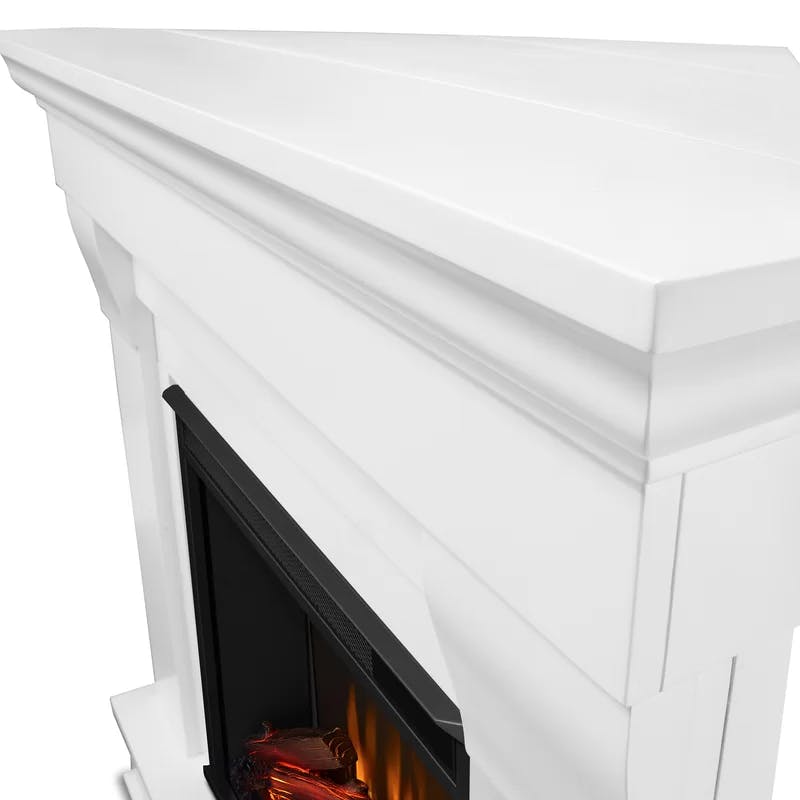 Chateau 41" White Electric Fireplace with Classic Mantel