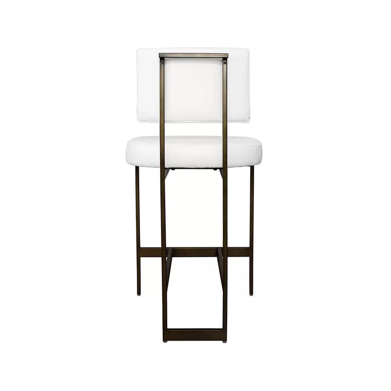 Baylor 26'' Contemporary White Velvet Counter Stool with Bronze Metal Base