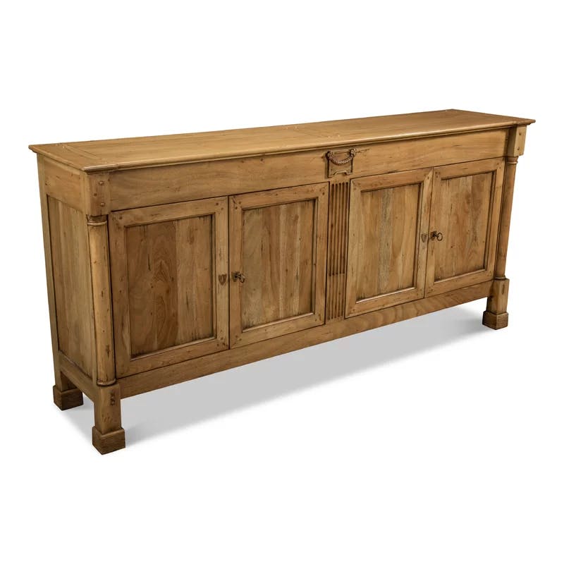 Carreiro Traditional Beige 79'' Driftwood Finish Sideboard