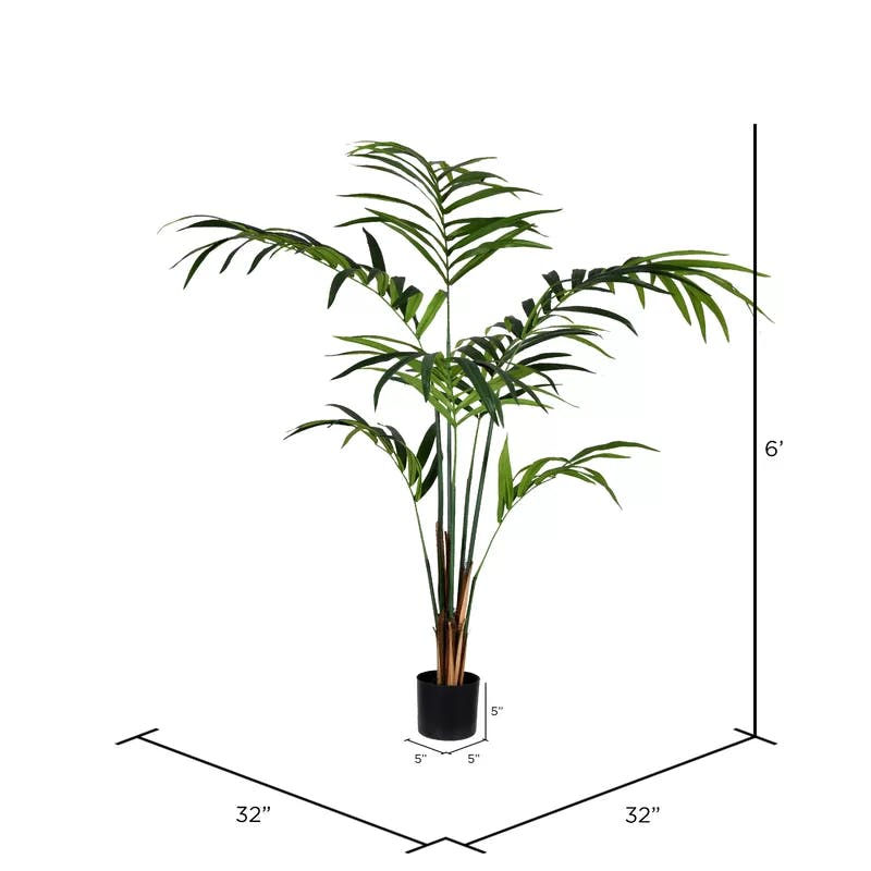 Tropical Oasis 6' Faux Kentia Palm in Sturdy Black Planter
