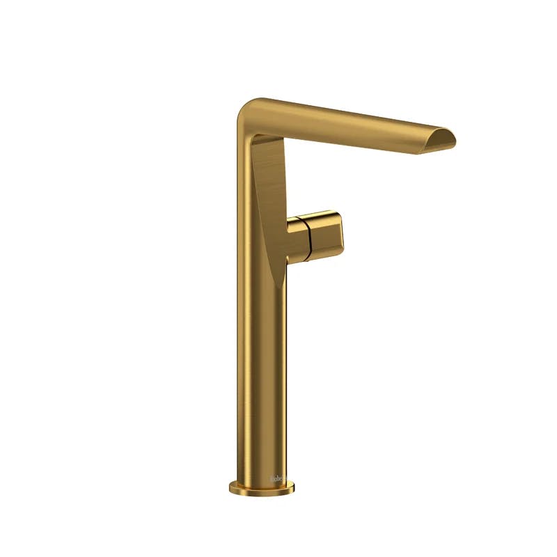 Elegant Brushed Gold Single-Handle Mid Arc Bathroom Faucet