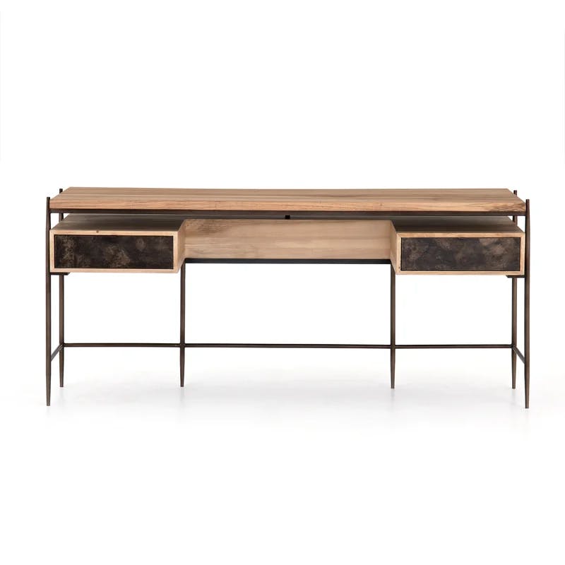 Miguel Contemporary Bleached Walnut Home Office Desk with Drawer