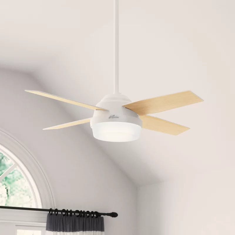 Dempsey 44" Fresh White LED Ceiling Fan with Remote and Reversible Blades