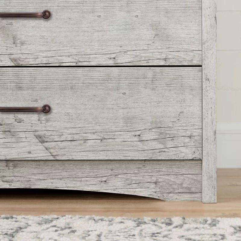 Seaside Pine Vintage-Style Changing Table Dresser with Drawers