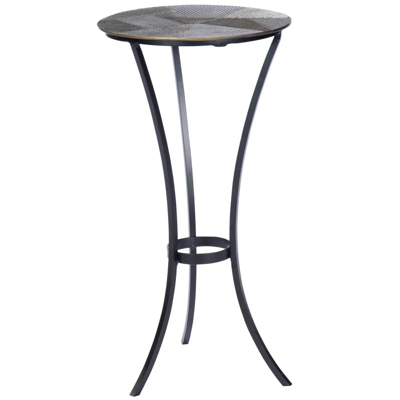 Gaston 92'' Round Wood and Metal End Table with Storage