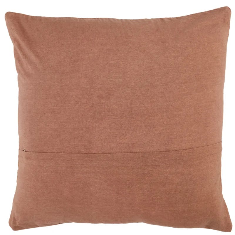 Vanda Estela Terracotta Cotton Square Throw Pillow