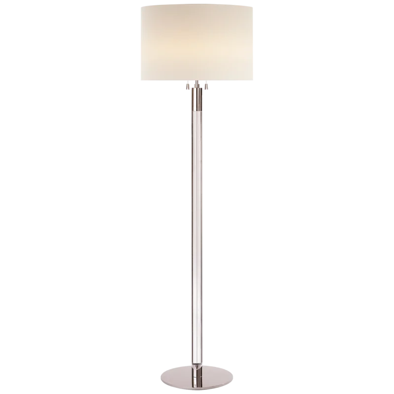 Edison 60'' Adjustable Outdoor Floor Lamp in Polished Nickel with Clear Glass