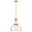 Gracie Antique Brass Globe LED Pendant Light, 24.5"