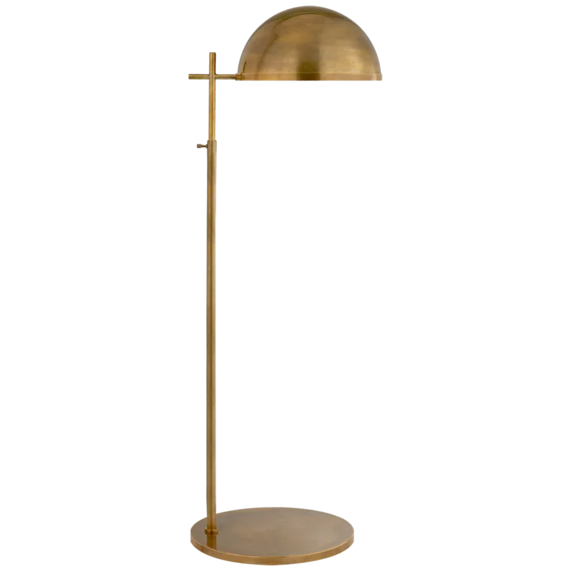 Elegant Adjustable Dulcet Floor Lamp in Antique-Burnished Brass