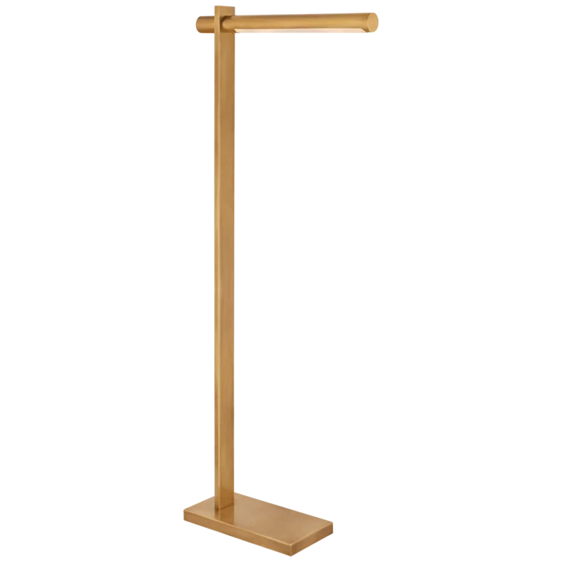 Axis Adjustable Pharmacy Floor Lamp in Antique-Burnished Brass