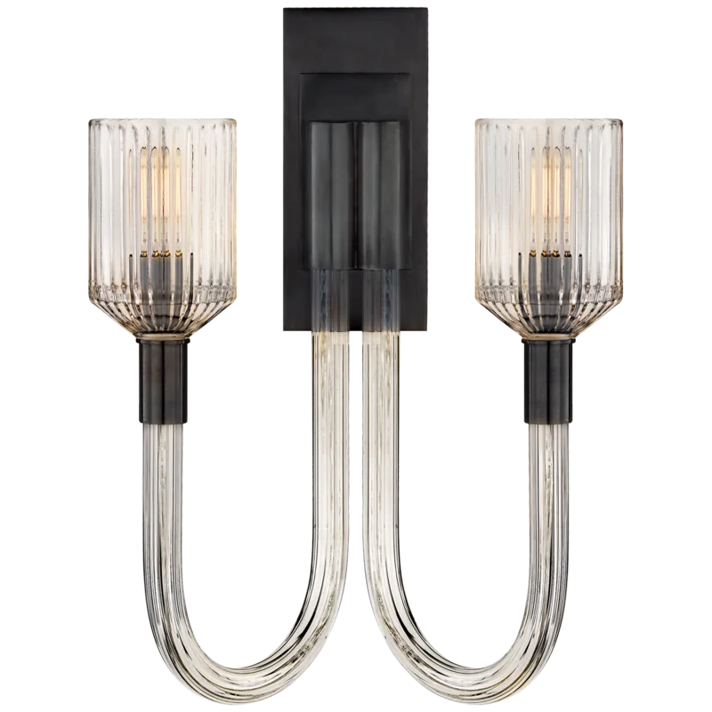 Reverie Bronze and Black Dimmable Double Wall Sconce