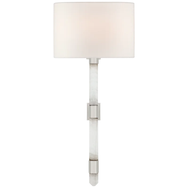 Adaline Polished Nickel Dimmable Wall Sconce with Linen Shade