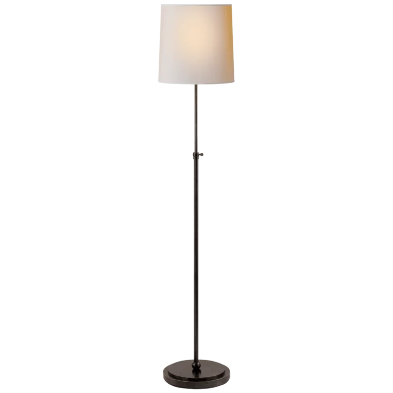 Edison Adjustable Black Outdoor Floor Lamp with Paper Shade