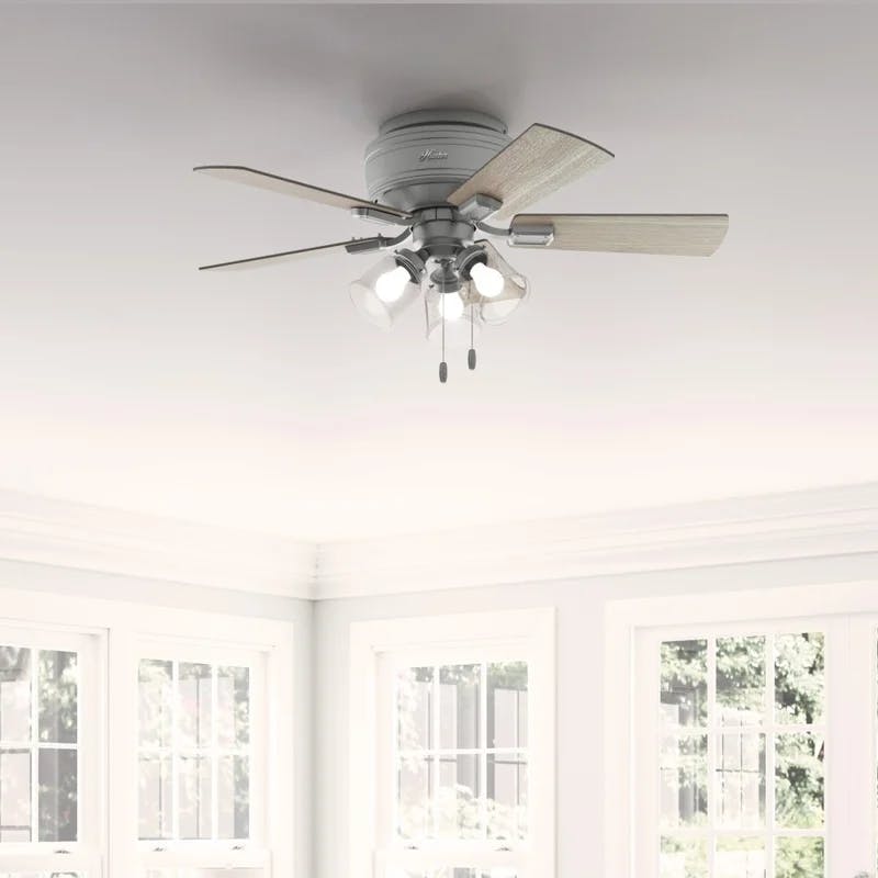 Matte Silver 42" Low Profile LED Ceiling Fan with Reversible Blades