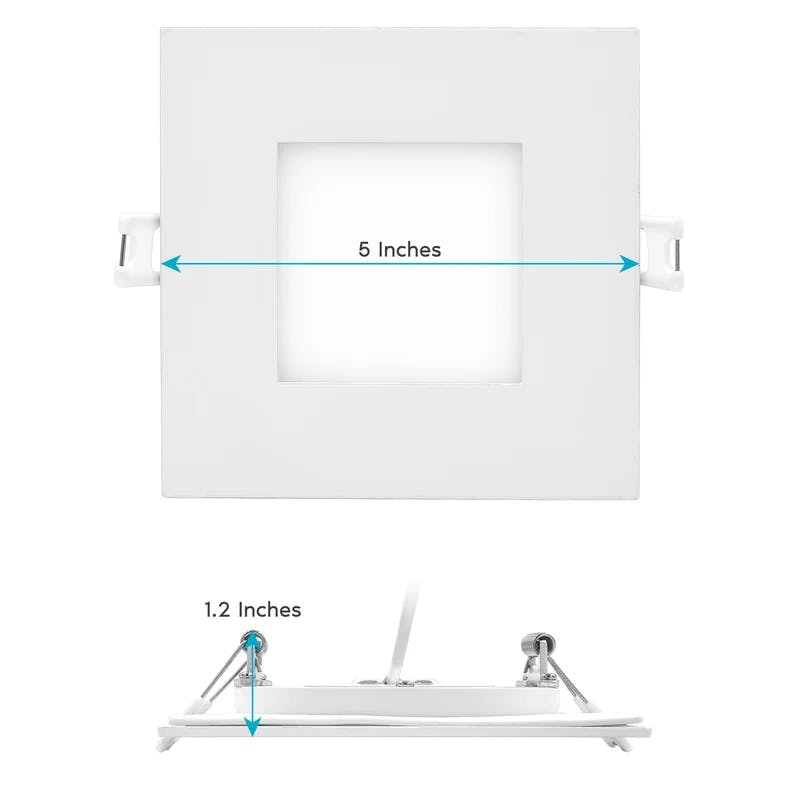 Modern 4-in Square Dimmable LED Recessed Downlight 6-Pack, White