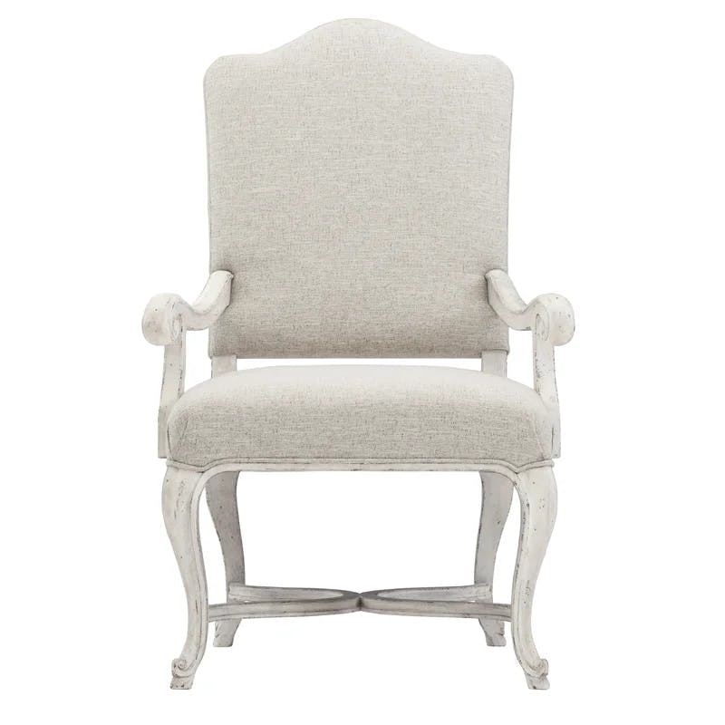 Mirabelle Cream and Gray Handcrafted Upholstered Armchair