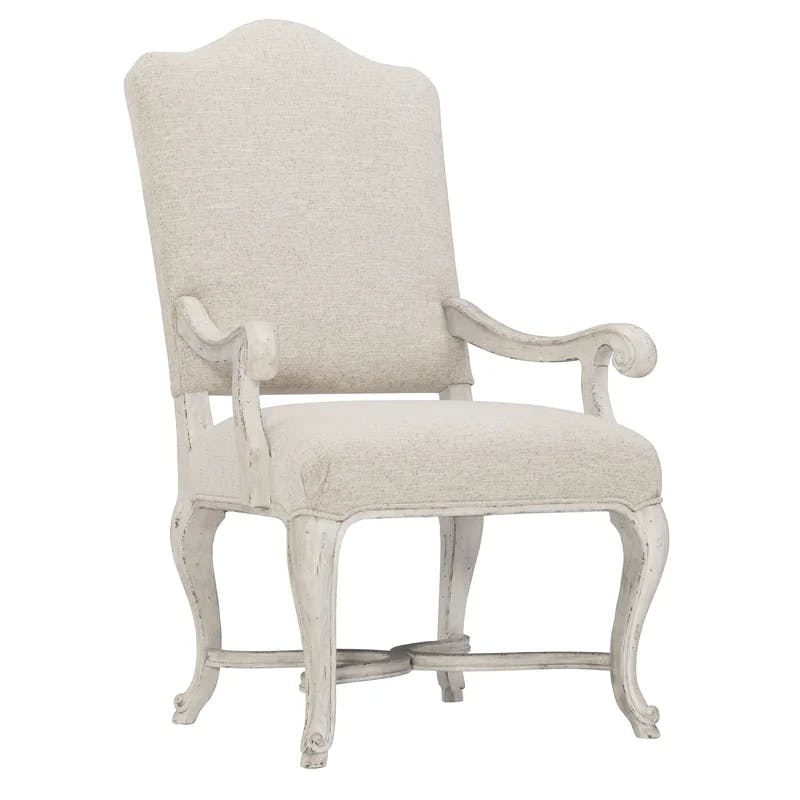 Mirabelle Cream and Gray Handcrafted Upholstered Armchair