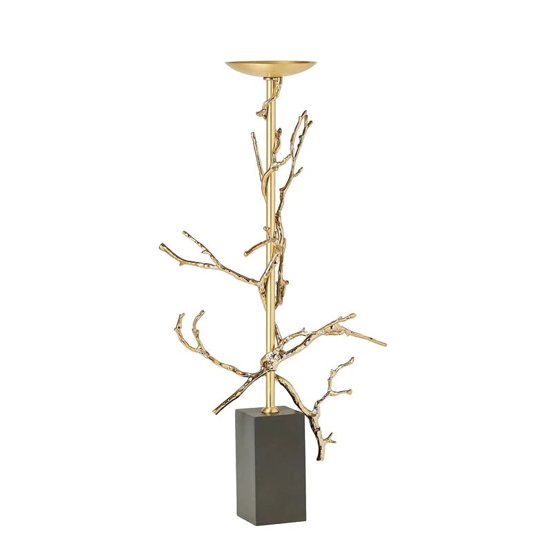 Elegant Brass Twig Large Candlestick Holder, 25'' H x 12'' W