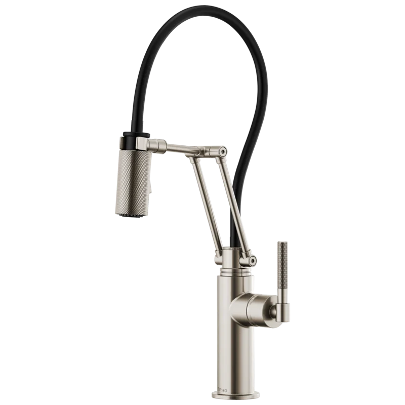 Sleek Stainless Steel 21.5" Modern Kitchen Faucet with 360 Swivel