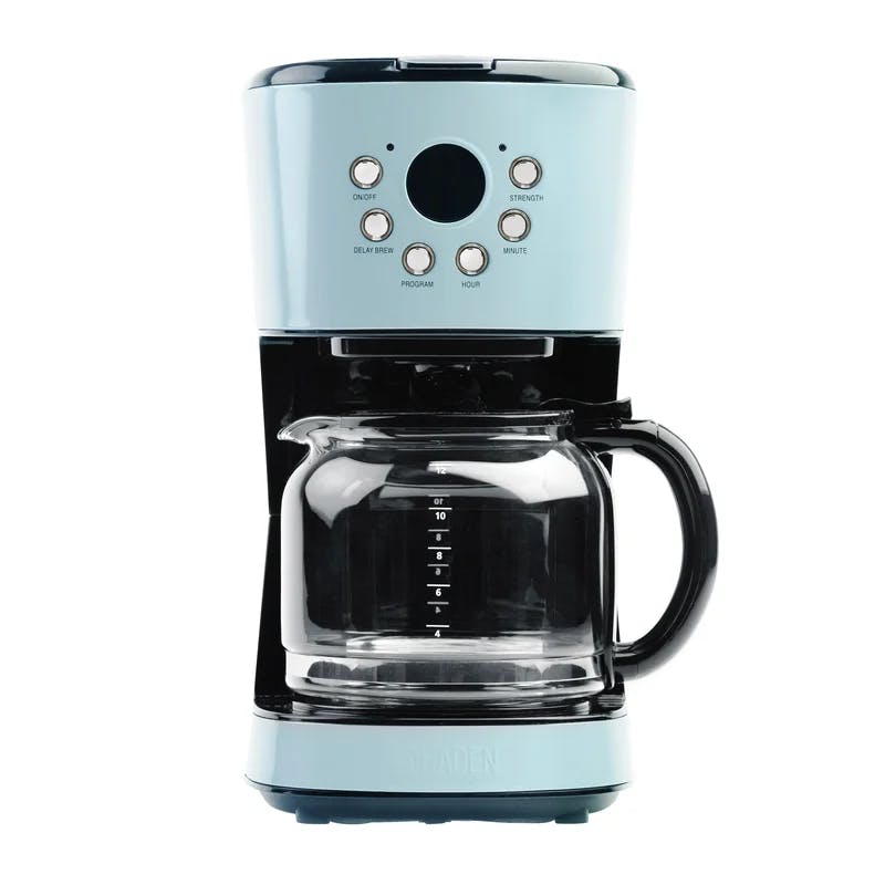 Turquoise Heritage 12-Cup Programmable Drip Coffee Maker with Strength Selector