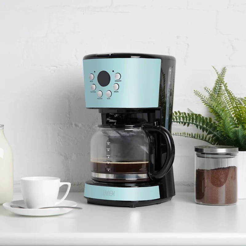 Turquoise Heritage 12-Cup Programmable Drip Coffee Maker with Strength Selector