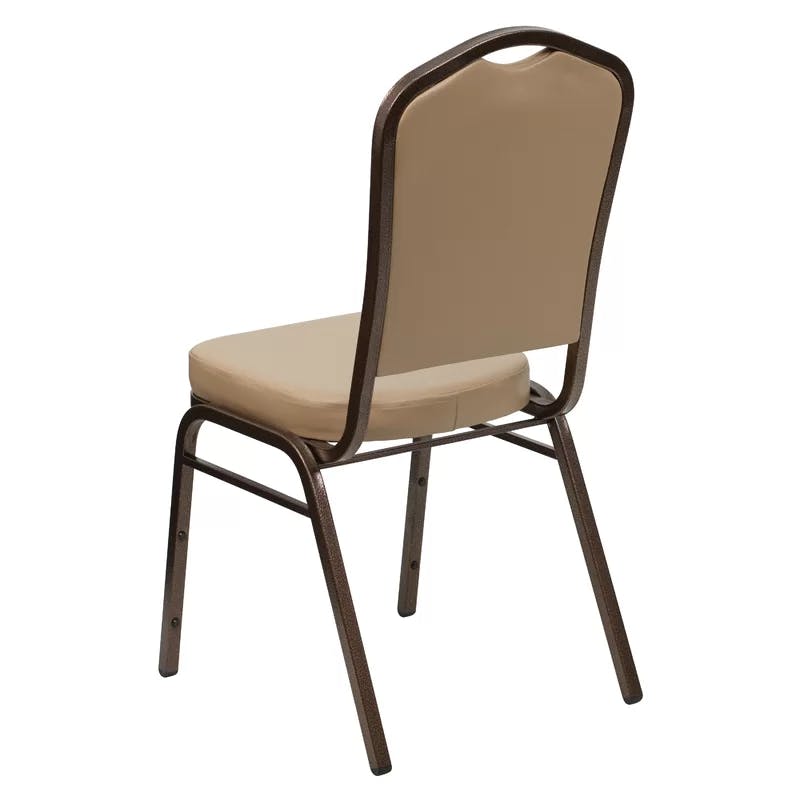 Elegant Tan Vinyl and Copper Vein Steel Stacking Banquet Chair
