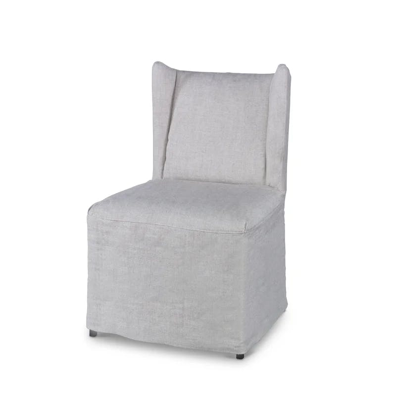 Monarch Linen and Beech Wood Parsons Side Chair in Gray