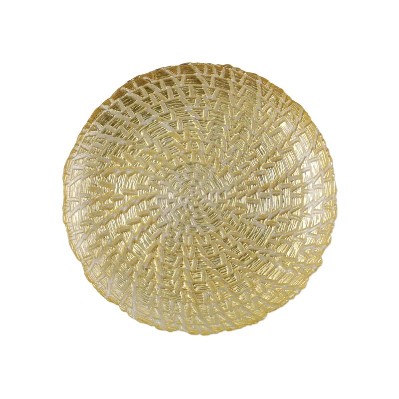 8.5'' Contemporary Gold Crocodile Glass Salad Plate