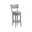Bianco Traditional Swivel Bar Stool in Bleached Mahogany and Linen