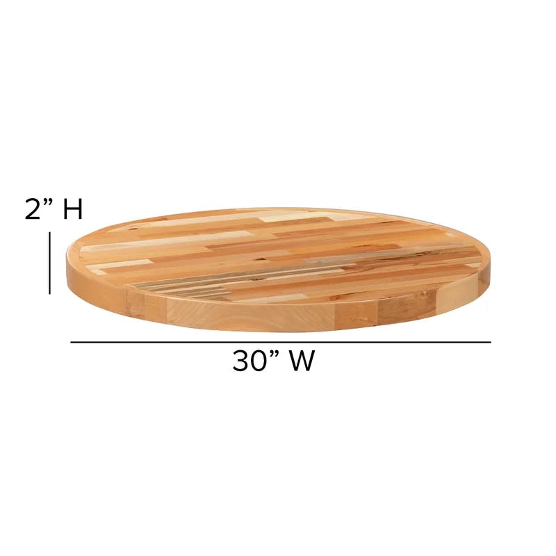 Eco-Friendly 30" Round Butcher Block Style Solid Wood Table Top