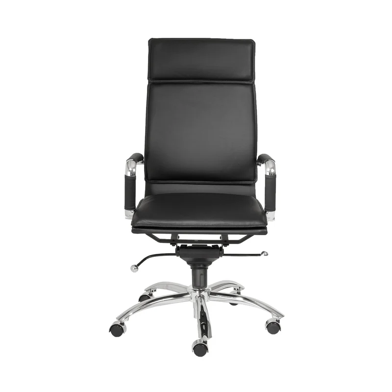 Elevate High Back Executive Chair in Black Leather with Chromed Steel Base