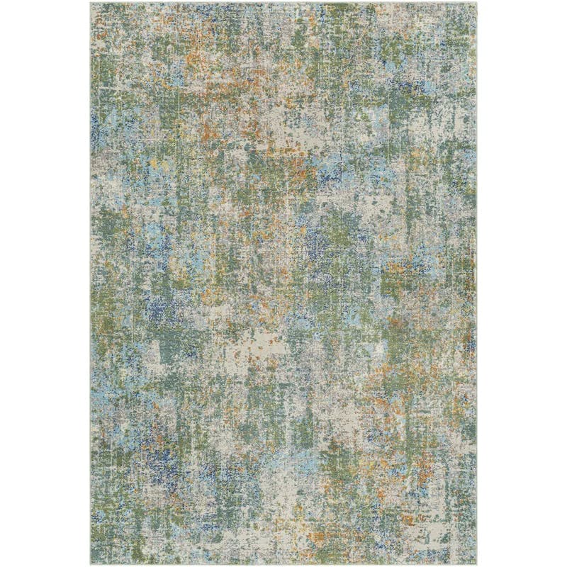 Mcneel Easy Care Washable Blue Rectangular Synthetic Rug