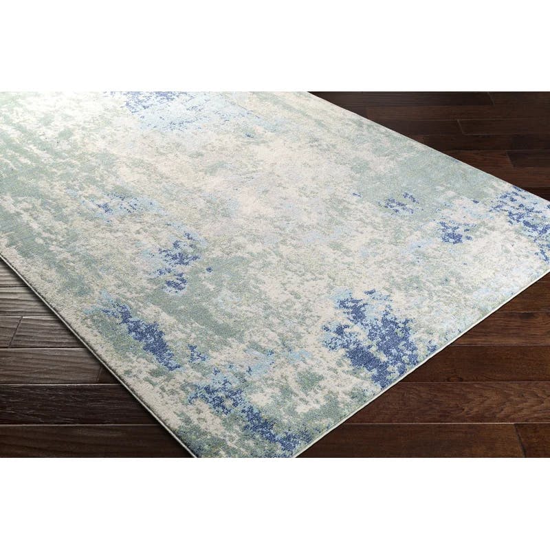 Reversible Easy-Care Blue Spot Synthetic Rug 6'11" x 9'