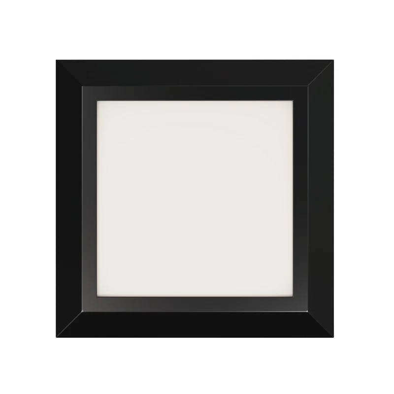 Matte Black Ultra-Slim 7'' Square LED Ceiling Light, Energy-Efficient